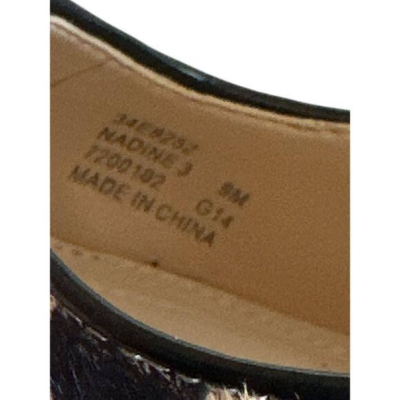 Calvin Klein Leopard Print Pumps 9M Calf Hair Upper Black Tan Pointed Toe Careet - Picture 6 of 6